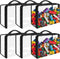 6 Pack Extra Large Toy Storage Bags, Waterproof PVC Organizing Bags with Zipper for Toys, Books, and Board Games