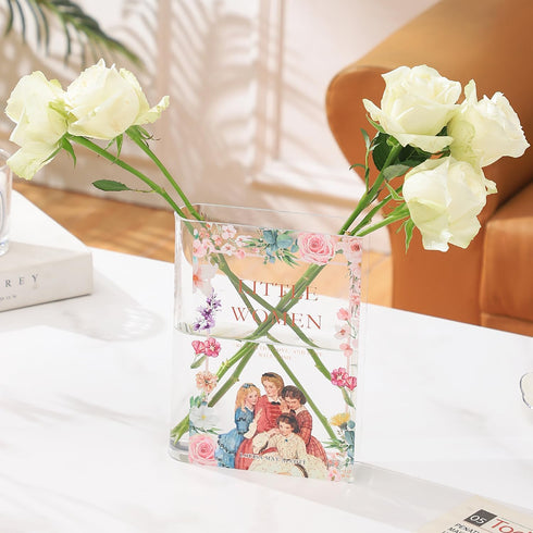 Book Vase, Acrylic Book Vase for Flowers, Book Flower Vase, Book Shaped