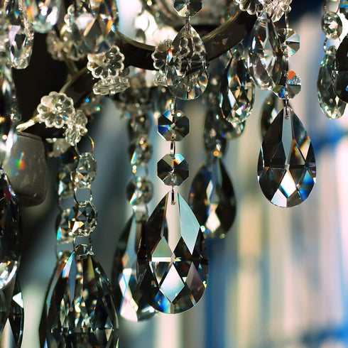 10pcs 63mm Teardrop Chandelier Crystals, Clear Crystal Chandelier Prisms Pendants Parts Beads, Hanging Decoration