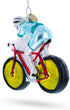 Cycling Sportsman on Bicycle - Blown Glass Christmas Ornament