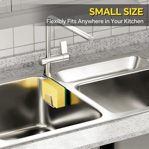 NiHome Clear Acrylic Kitchen Sink Sponge Holders, 2PCS No-Drill Design for Efficient Drainage