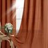 Terracotta Linen Curtains, 84 Inch Length 2 Panels Set for Living Dining Room, Light Filtering Semi Sheer Drapes