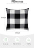 Syntus Set of 2 Buffalo Check Throw Pillow Covers, Black and White Polyester Linen for Christmas Thanksgiving Decor, 18