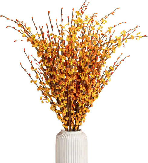 DoubleWood 10Pcs 29.5" Long Artificial Flower Winter Jasmine Folk Pip Berry Plant Dry