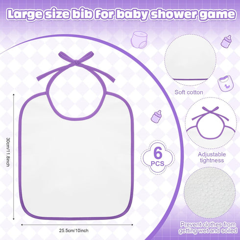 6 Sets Bottle Chug Baby Shower Games Juegos Para Plastic Baby Bottles Bibs Hat Disposable Diapers Gender Reveal Games