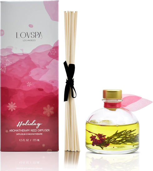 LOVSPA Reed Diffuser Set, Holiday Red Currant & Woods Scented Oil Diffuser with Sticks for Home Fragrance