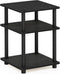 Furinno TURN-N-TUBE Side Table, 3-Tier Square Modern End Table, Open Shelves Nightstand,