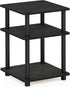 Furinno TURN-N-TUBE Side Table, 3-Tier Square Modern End Table, Open Shelves Nightstand,