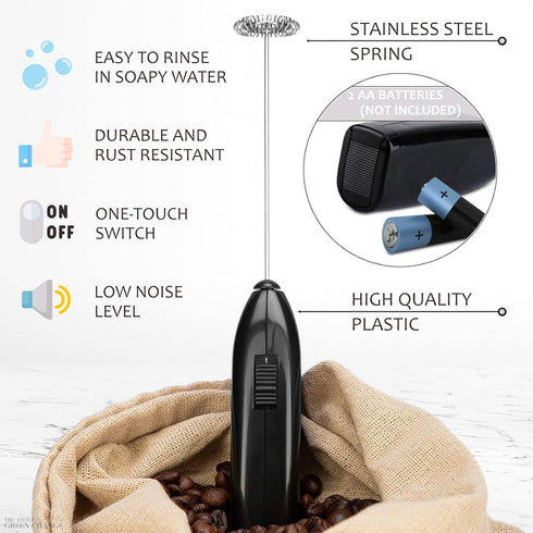 Daily-buy 4pcs Electric Mini Kitchen Stirrer - Battery Operated Milk Frother & 2 PCS Brushes Gift