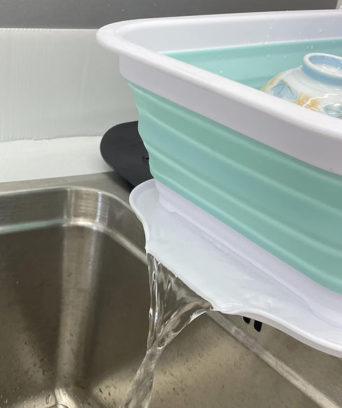 SAMMART 7.5L (2 Gallon) Collapsible Plastic Dish Drainer with Drainer Board, Foldable Drying Rack Set, Space Saving