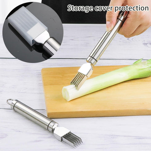 PCTC Stainless Steel Chopped Green Onion Knife, Sharp Vegetable Cutter for Kitchen Cutting, 1 Pack