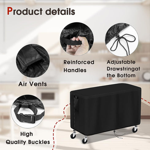 35-inch 35"L17"W29"H, Patio Table Cover for WDT Utility Cart, Waterproof Service Cart Cover for Rolling Tool Carts /