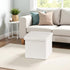 15 Inches Bedroom,15" 15" 15" Small Storage Ottoman - Square Ottoman with Sherpa Top,Storage Bench for L x W x H-White