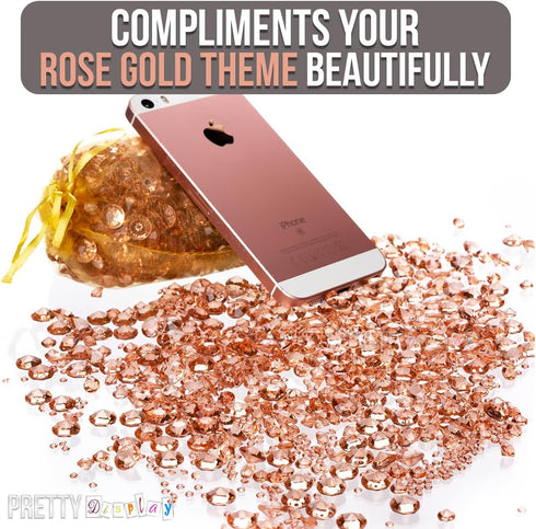 Luxury Rose Gold Party Decorations, Sparkling Confetti, Table Decor & Vase Filler for Elegant Wedding Centerpieces