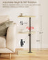 360 Masupu Sofa Arm Tray Table - Swivel Height Adjustable End Table, Small Snack Side Table for Couch, C Shaped Table