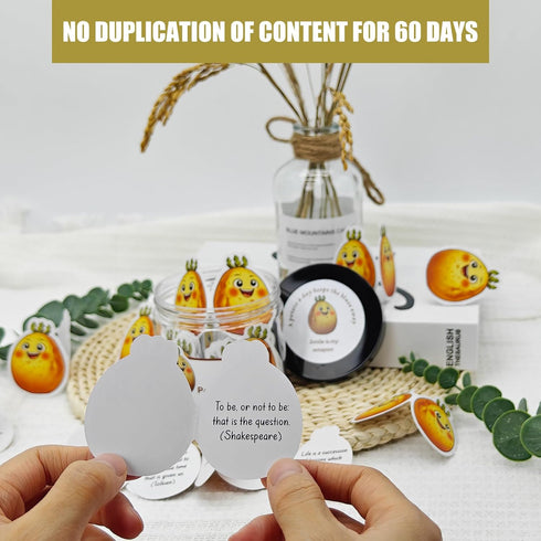 RDJNVGU 60 Positive Potato Cards Jar, Non-repetitive Positive Affirmations Cards, Graduation Gift for Teen Girls Boys