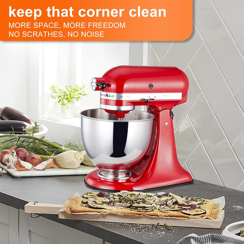 Metal Mixer Slider Mat with Teflon Self Stick Sliders for Kitchenaid 4.5-5Qt Stand Mixer, Countertop