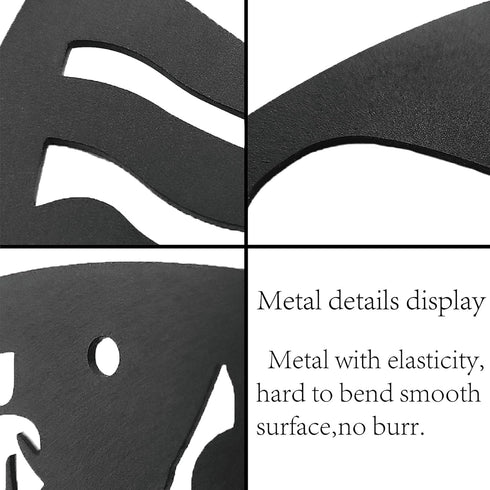 CREATCABIN Metal Tree Leaf Wall Decor, Double Black Wrought Iron Scroll Sculpture Leaf Hanging Decor