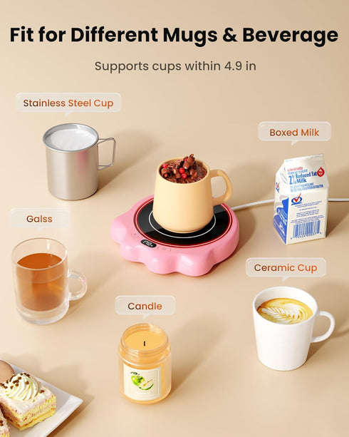 50W 3 Settings, 2-10H Gaiatop Mug Warmer, Cute Cat Paw Cup Warmers, Temp Auto Shut Off, Coffee Accessories Keep