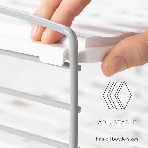3-Shelf YouCopia UpSpace Water Bottle and Travel Mug Cabinet Organizer, Adjustable Storage Rack for Kitchen