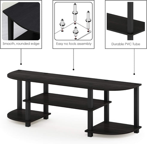 Furinno Turn-S-Tube Wide TV Entertainment Center, Espresso/Black