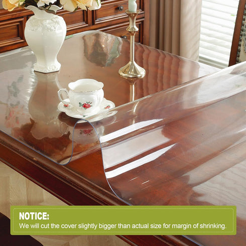 16 44 Inch, 2mm OstepDecor Clear Table Protector x Thick Plastic Table Cover, Waterproof PVC Clear Table Cover