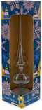 11 Inches Dimensional Christmas Tree Topper with White and Golden Jewels on Sparkling Orange Glass