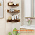 Set 3 3 Homode Corner Shelf Wall Mount, of Floating Corner Shelves with Cord Hole, Tier Wood Wall Display Shelf