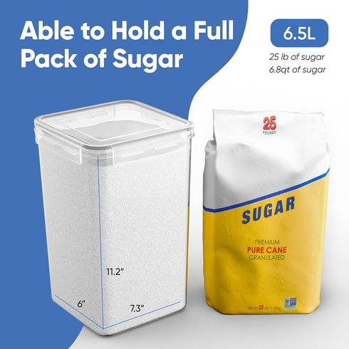 Pack 2, 6.5L, 220Oz, Chef's Path Extra Large Airtight Food Storage Containers with Lids, of Airtight Kitchen and Pantry