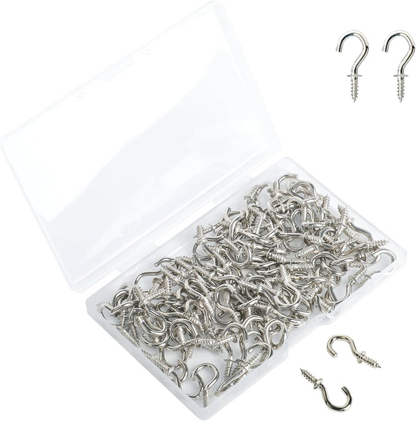 100 Pcs 1/2 Inch Mini Screw-in Hooks, Copper Plated Metal Cup Hooks for Crafts, Jewelry, and Hanging Items