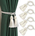 Fenghuangwu Handmade Decorative Curtain Tiebacks with Tassel (White, 4P)