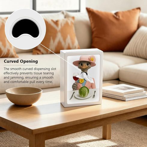 funny santa 3 Cute Animal Tissue Box Holder with Light and Inserts, Creative DIY Photo Animal Bib Tissue Box Cover