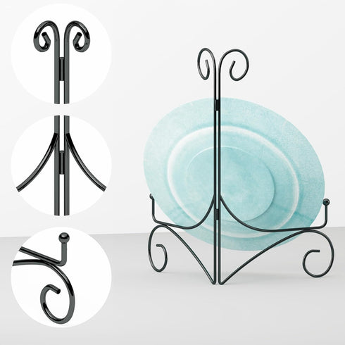 Iron Plate Stand for Display with Folding Design, 12 Inch Large Easels for Books, Art Pieces, Photos, and Platters,