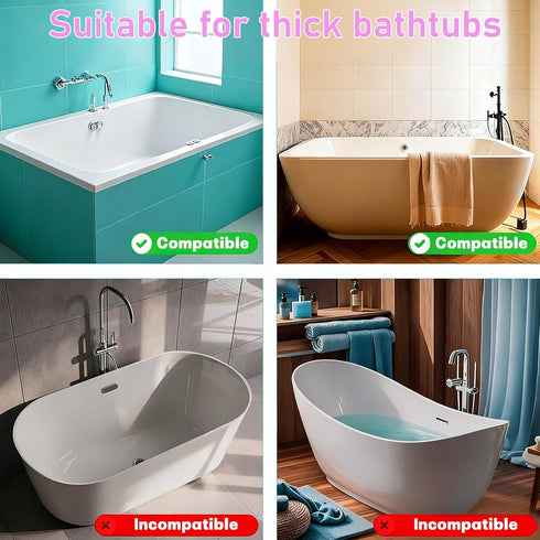 Longer Bath Tub Splash Guard for Kids,Silicone Bath Toy Holder for Bathtub,Prevent Water Spills in Bathroom,Fun-Filled
