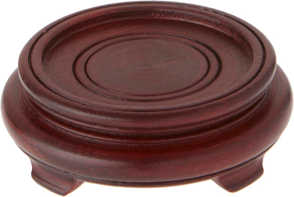 Bard's Dark Wood Decorative Base, 1.25" H x 3.5" W x 3.5" D for 2.5" Display Diameter