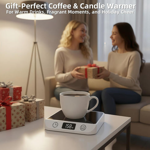 46W 6 Settings Coffee Mug Warmer & Candle Warmer Electric Cup Warmer for Desk - Smart Digital Display Heat Timer Auto
