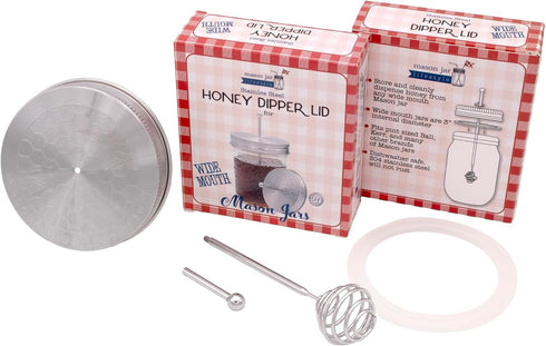 Mason Jar Lifestyle Wide Mouth Stainless Steel Honey Dipper