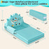 Cozy Dinosaur Kids Sofa Bed with Removable Washable Cover & Magic-Tape Backrest Foldable Toddler Chair, Crystal Velvet