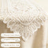 2 Pack Tinsow Cotton Crochet Lace Rectangular Table Runner Dresser Scarf Doilies (Beige Without Tassels)