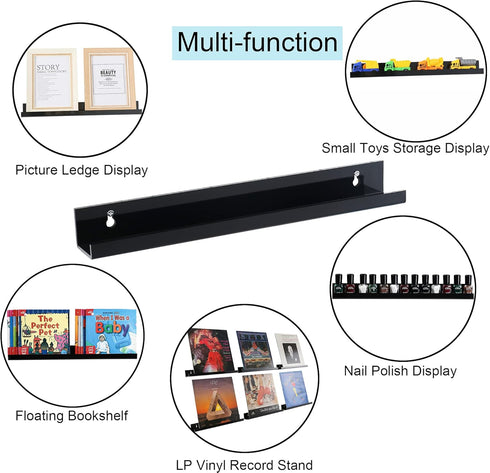 6 Pack Shelves,15 Inch Sooyee Book Floating Shelf Display Shelf,Acrylic Shelves for Wall,Reading Nook,Funko Pop Display