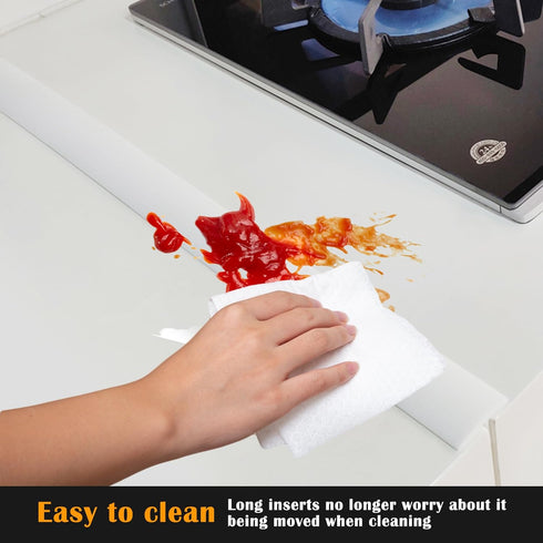 KindGa Stove Gap Covers, Silicone Counter Gap Filler for 30 Inches, Set of 2 White for Appliances