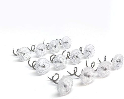 FRESH IDEAS Dust Ruffle, Spiral Push Pins to Keep Skirt in Place, Bedding Accessories, Set of 12, White