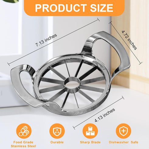12 Apple Slicer with Blades Extra Large Heavy Duty Stainless Steel Apple Corer, Dishwasher Safe Easy to Use Sharp Apple