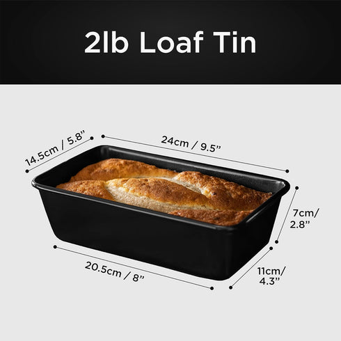 Wrenbury Large 2lb Loaf Pan for Baking Bread - Non Stick 2 lb Bread Pan - High Performance Bread Loaf Pan - Heavy Gauge Carbon Steel 2 Pound Cake Pan - Loaf Tin 9.5" by Wrenbury