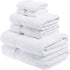 Superior Egyptian Cotton Solid Towel Set, 6PC, Monaco White