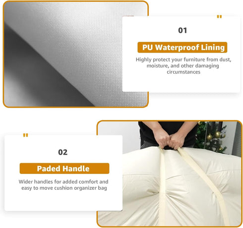 420D 60"L 20"W 28"H Patio Cushion Storage Bags Waterproof Outdoor Storage Bag Furniture Cushion Cover Christmas Tree