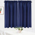 Tier Curtains | Waffle Weave Textured Short Curtains for Bathroom | 30" x 45", Navy Blue, Set of 2
