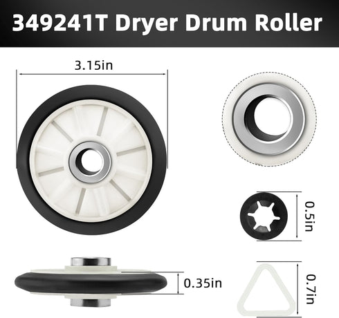 4392065 Dryer Repair Kit, 341241 Dryer Belt Replacement for Whirlpool, Kenmore, Maytag Centennial Dryer Parts