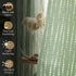 jinchan 95% 84 inch Set 2 Blackout Bohemian Moon Phase Print Bedroom Curtains Long sage Green Pole Pocket Rear tab