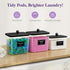 3 2600 +2000ml/0.53+0.7gal Lifewit Pcs Laundry Pods Container with Bamboo Lid, Dryer Sheet Holder, Laundry Room